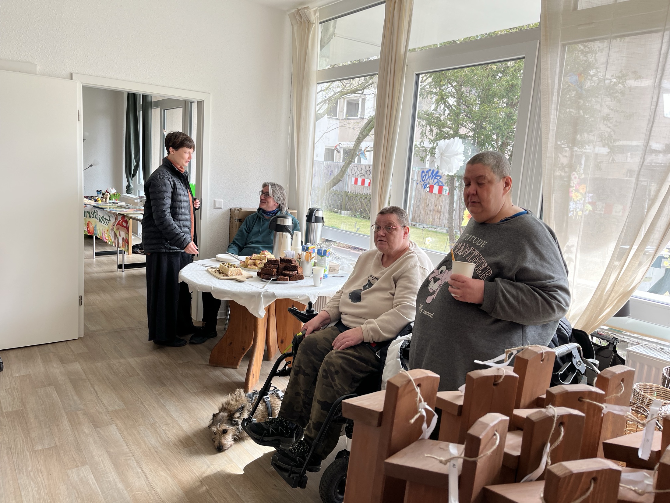 Visitors at a table during the Easter Bazaar