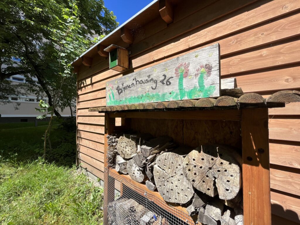Insect hotel in the campus garden