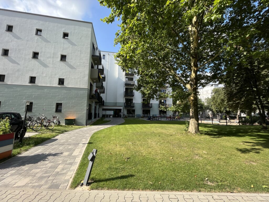 Residential building and green courtyard